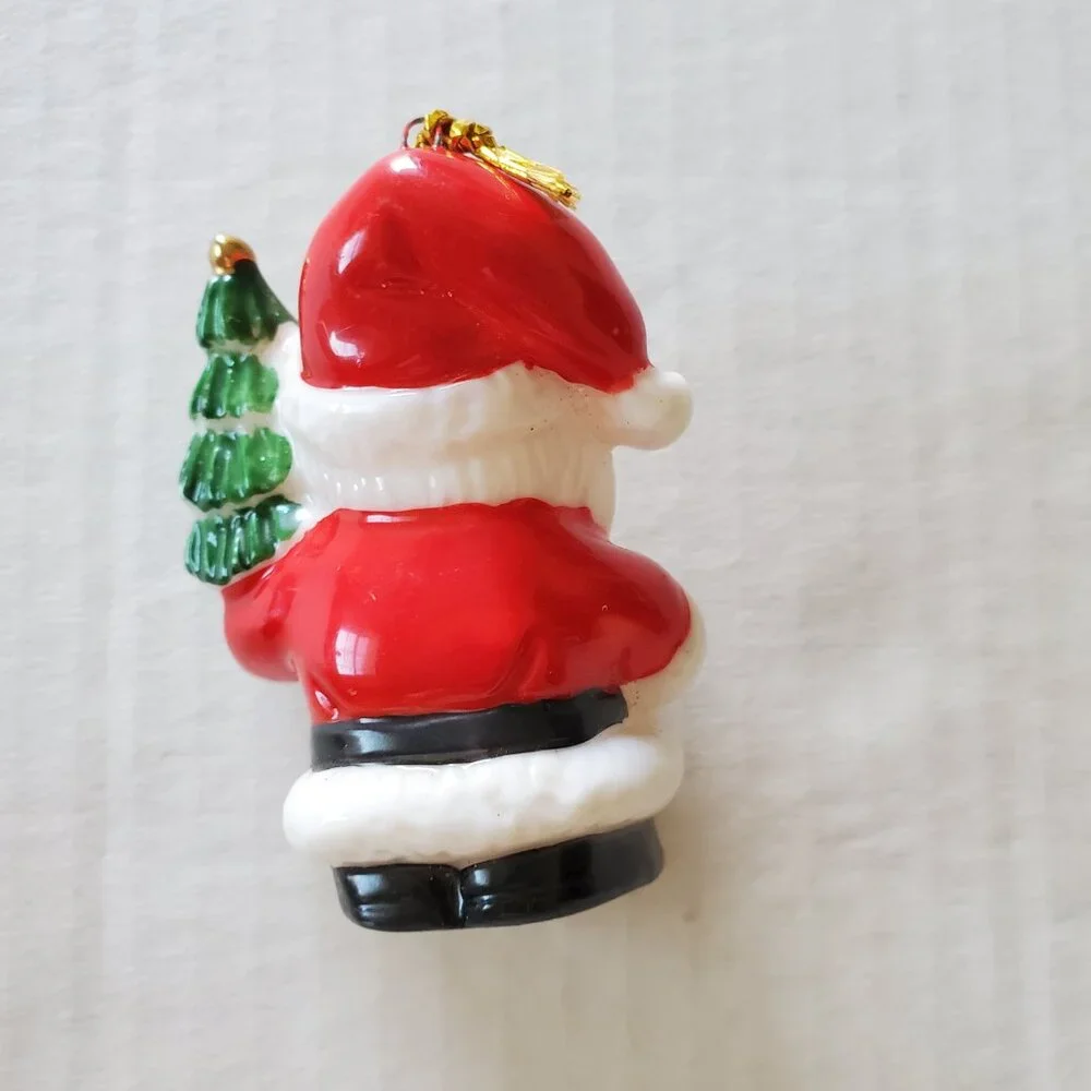 Glass Vintage Santa Claus Tree Ornament